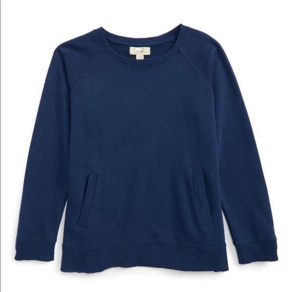Peek Girl 5/6 Bailey Side Zip Sweatshirt Top Navy - Picture 6 of 6